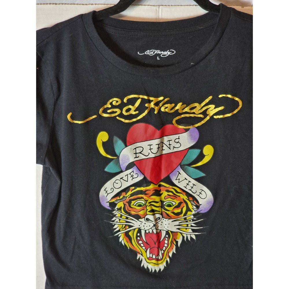 Ed Hardy Crop Junior Top. Junior  Size L. Lagonlook, Collegiate, Casual Wear,...